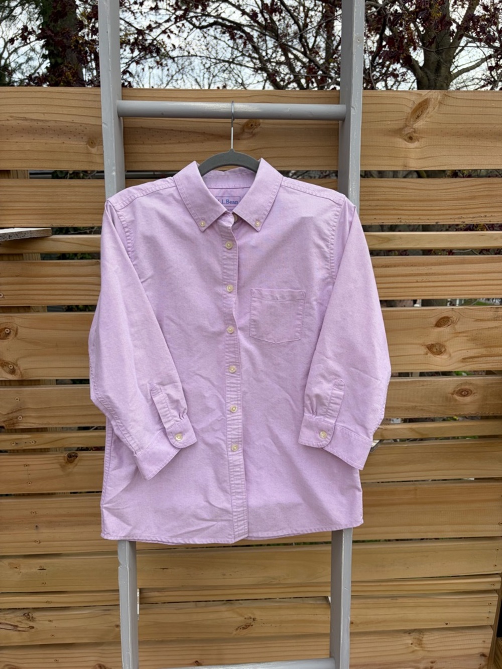 L.L. Bean Pale Pink Button-Front Shirt